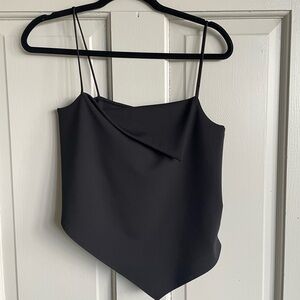 Zara Black Asymmetrical Camisole Top
